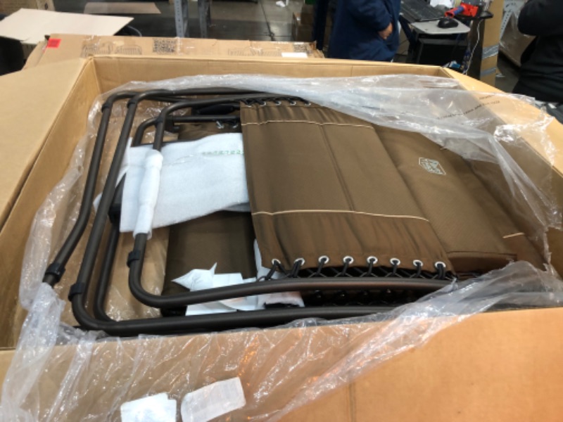 Photo 1 of TIMBER RIDGE XXL Oversized Zero Gravity Chair, Full Padded Patio Lounger with Side Table, 33”Wide Reclining Lawn Chair, Support 500lbs (Brown)