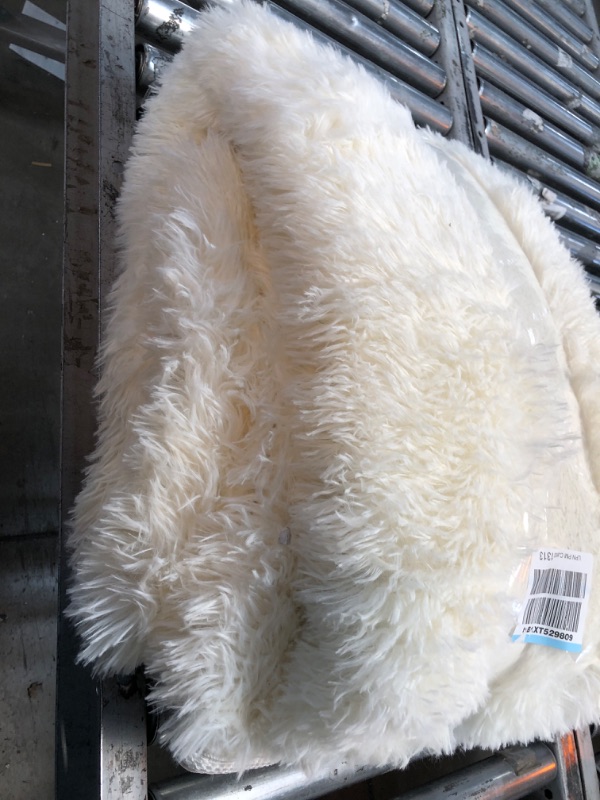 Photo 1 of 4' x 6' white fury rug 