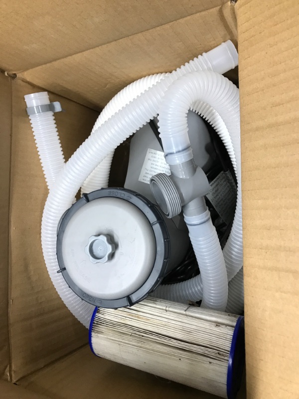 Photo 2 of **** PARTS ONLY ***Bestway 58390E Flowclear 1500 GPH Filter Pump for 300 to 8,400 Gallon Above Ground Swimming Pool with Adaptors and Energy Saving Plug 1500gal Grey