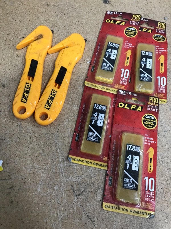 Photo 2 of  6-5/16" OLFA® 2 Yellow Concealed Blade Safety Knife w/ Replacement Blade & 4PK Safety Knife Blades