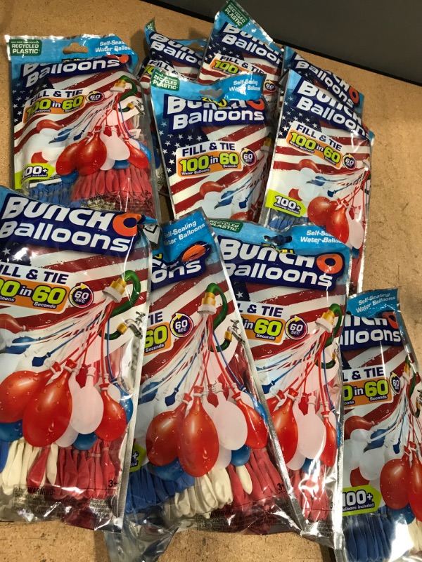 Photo 2 of (10PK) Water Balloons Red/White/Blue