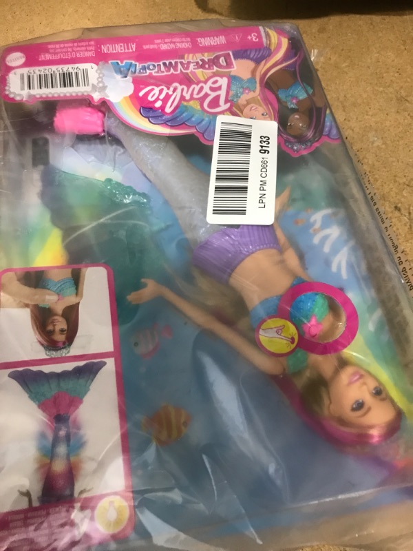 Photo 2 of Barbie Mermaid Doll with Water-Activated Twinkle Light-Up Tail, Dreamtopia Mermaid Toys, Pink-Streaked Hair????