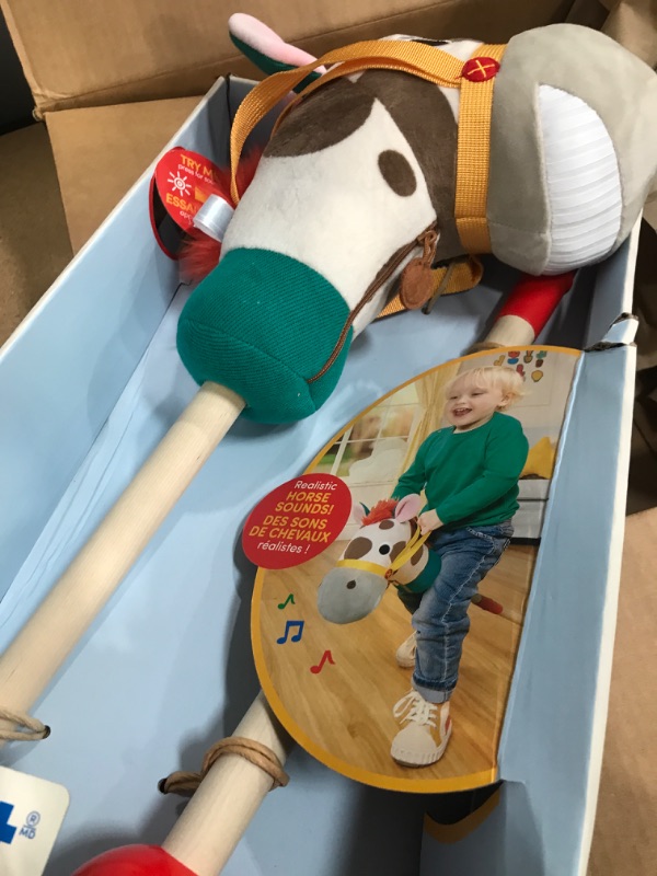 Photo 2 of Battat – Classic Hobby Horse – Plush Stick Horse – Wooden Pole & Sensory Textures – Realistic Sounds – 2 Years + – Pony Pal062243477346
