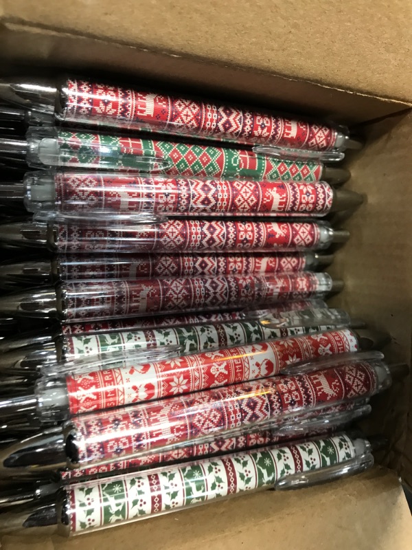 Photo 2 of Tenceur 100 Pcs Christmas Pens Christmas Novelty Pens Bulk Christmas Ballpoint Pen Christmas Rollerball Pen Theme Pen Xmas Gift for School Office Home Supplies(Ugly Sweater)