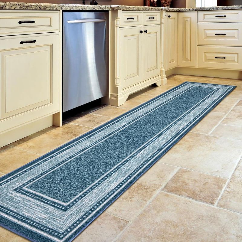Photo 1 of 1'11" x  8' Blue Traditional Runner Rug for Hallway, Kitchen, Bedroom, Living Room