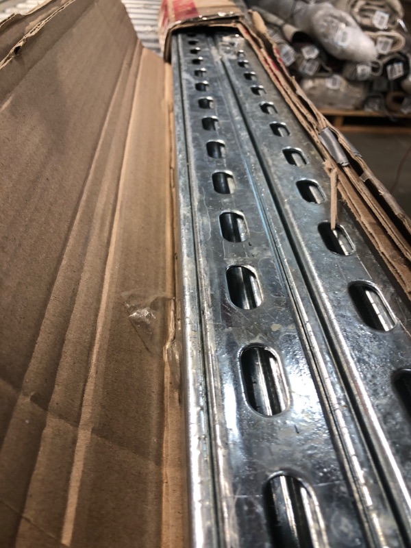 Photo 2 of 4 Pieces 1-5/8'' 12 Gauge Metal Strut Channel with Slotted Back Half Slotted Steel Channel Pre Galvanized Steel Channel Rail (5 Feet Length)