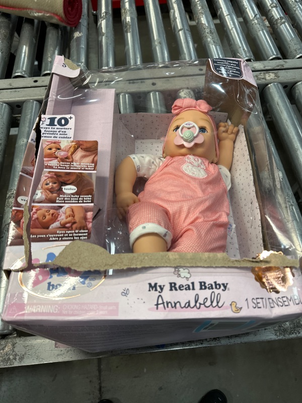 Photo 2 of Baby Born My Real Baby Doll Annabell - Blue Eyes: Realistic Soft-Bodied Baby Doll Ages 3 & Up, Sound Effects, Drinks & Wets, Mouth Moves, Cries Real Tears, Eyes Open & Close, Pacifier