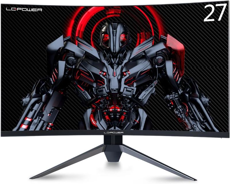 Photo 1 of LC-Power 27 Inch 165HZ Gaming Monitor .Curved Computer Monitor (Full HD, 1920 x 1080, 1ms, 2HDMI,FreeSync, VA, 99% sRGB 1500R)
