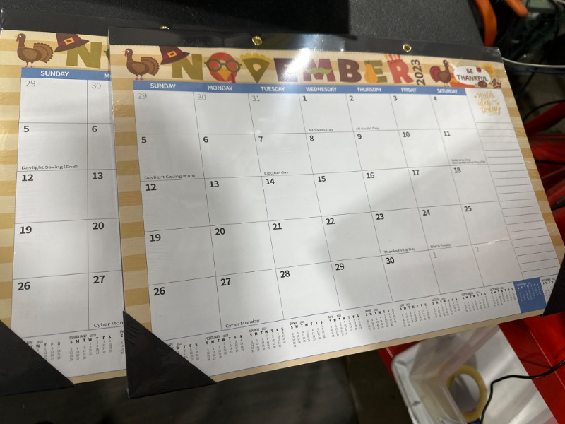 Photo 2 of 2 PACK- 2024 Calendar Doodle Large Desk Calendar Wall Calendar Monthly Desktop 17"X 12" Calendar Desk Planner Pad Paper Calendar December 2023 - December 2024, Planning and Organizing Home, School, Office Doodle 17"x12"