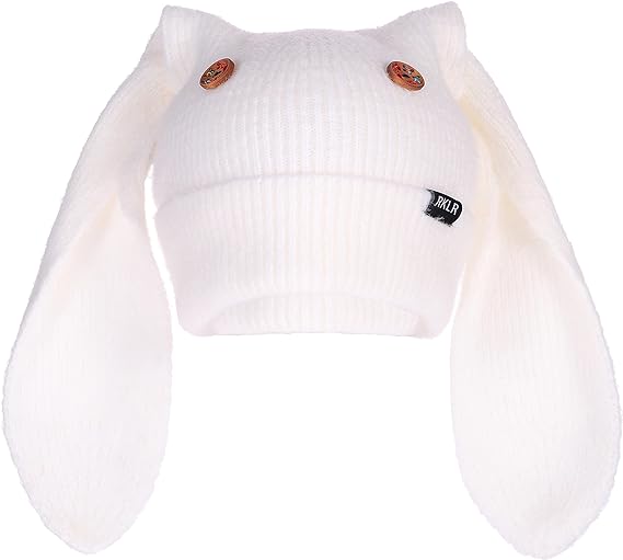 Photo 1 of Cute Bunny Beanie Hats for Women Y2K Crochet Rabbit Winter Cap Warm Skull Cap Ski Hat Slouchy Hat
