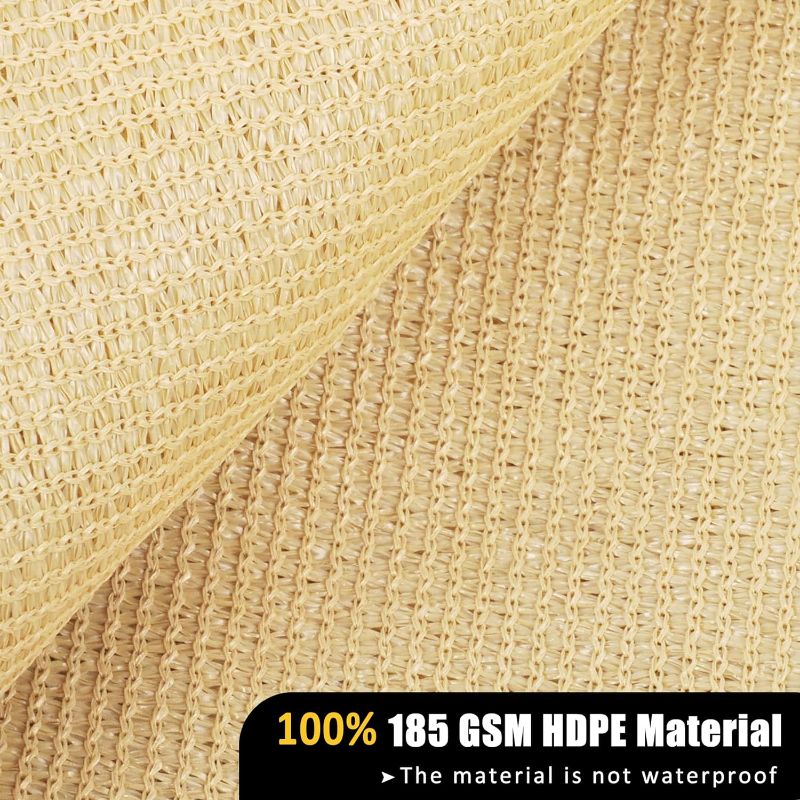 Photo 1 of  Sun Shade Sail with Grommets Large Square Canopy Shade Cover for Patio Garden Outdoor Backyard, Sand