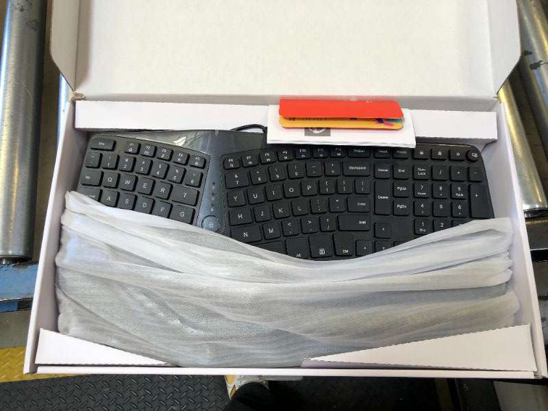 Photo 1 of Nulea Ergonomic Keyboard, Wired Split Keyboard with Pillowed Wrist and Palm Support, Featuring Dual USB Ports, Natural Typing Keyboard for Carpal Tunnel, Compatible with Windows Mac