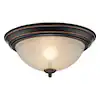 Photo 1 of 12.75 in 2-Light Oil Rubbed Bronze Flush Mount Ceiling Light Fixture with Tea Stained Glass Shade


