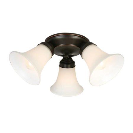 Photo 1 of 17.5 in. 3-Light Oil Rubbed Bronze Flush Mount
