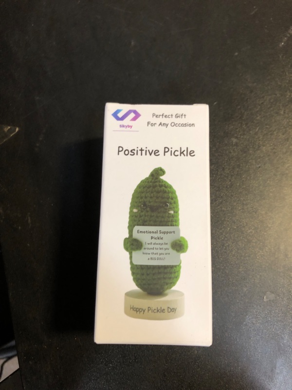 Ivydale Emotional Support Pickle, Handmade Cucumber Crochet Doll