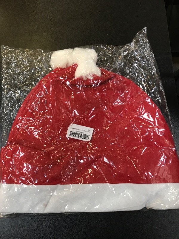 Photo 2 of 4 PCS Car Seat Headrest Cover, 13.38" x 13.38" Non-Woven Creative Cute Santa Hat Shaped Headrest Protective Cover, Christmas Atmosphere Modification Accessory, for Most Models (Red & White)