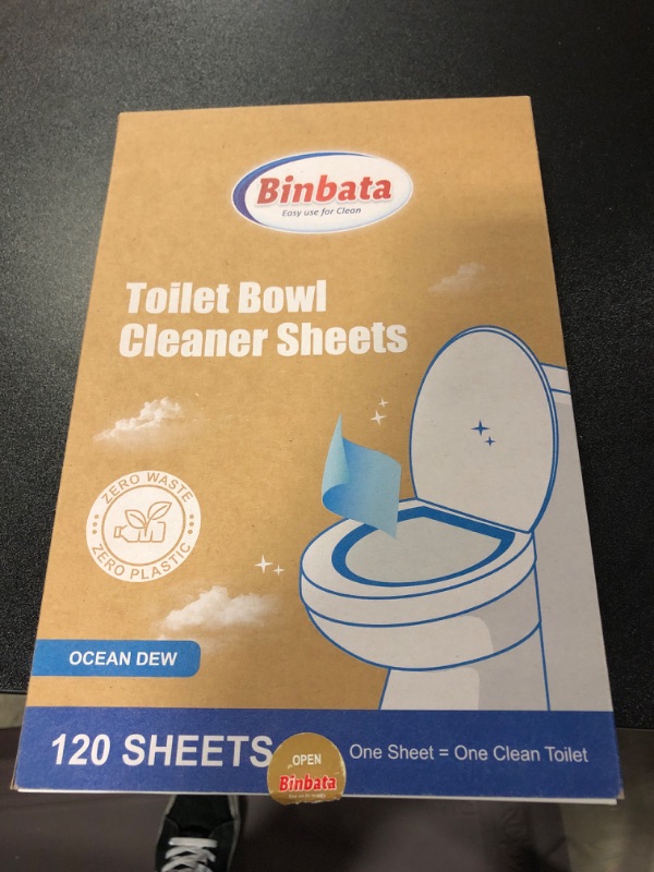 Photo 2 of Binbata Eco Friendly Toilet Cleaners 120 Strips Quick Foaming Toilet Cleaner Sheets, Efficiently Remove Stains with Ocean Dew Scent, Safe Neutral Toilet Cleaning Strips, Plastic Free Biodegradable 1 Count (Pack of 120)