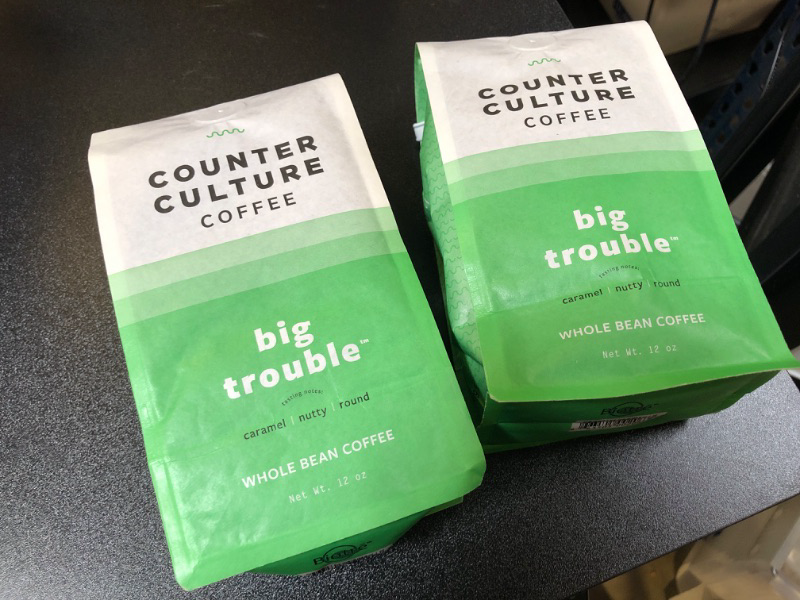 Photo 2 of  expires- 04/18/24
Counter Culture Coffee - Whole Bean Coffee - Freshly Roasted Coffee Beans - Premium Coffee - Multiple Flavors - One 12 Ounce Bag of Each (Big Trouble) Big Trouble 12 Ounce (Pack of 2)