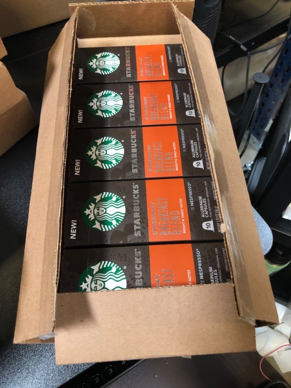 Photo 2 of  EXPIRES- 03/17/2024
Starbucks by Nespresso Medium Roast Breakfast Blend Coffee (50-count single serve capsules, compatible with Nespresso Original Line System)
