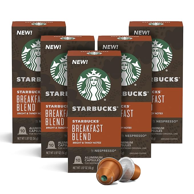 Photo 1 of  EXPIRES- 03/17/2024
Starbucks by Nespresso Medium Roast Breakfast Blend Coffee (50-count single serve capsules, compatible with Nespresso Original Line System)
