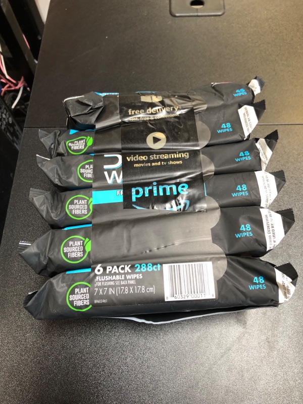 Photo 1 of DUDE Wipes Flushable Wipes - 6 Pack, 288 Wipes - Unscented Wet Wipes with Vitamin-E & Aloe for at-Home Use - Septic and Sewer Safe Fragrance Free