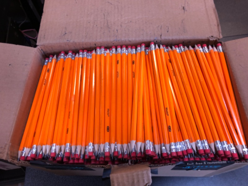 Photo 2 of Madisi Wood-Cased #2 HB Pencils, Yellow, Pre-sharpened, Bulk Pack, 1000 pencils