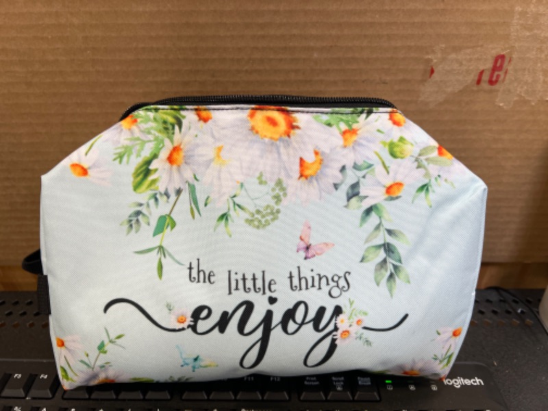 Photo 1 of Cosmetic Bags for Women Makeup Bag Large Capacity Purse Travel Toiletry Zipper Storage Pouch Make up Brushes Organizer for Gifts (peony flower, Colorful)