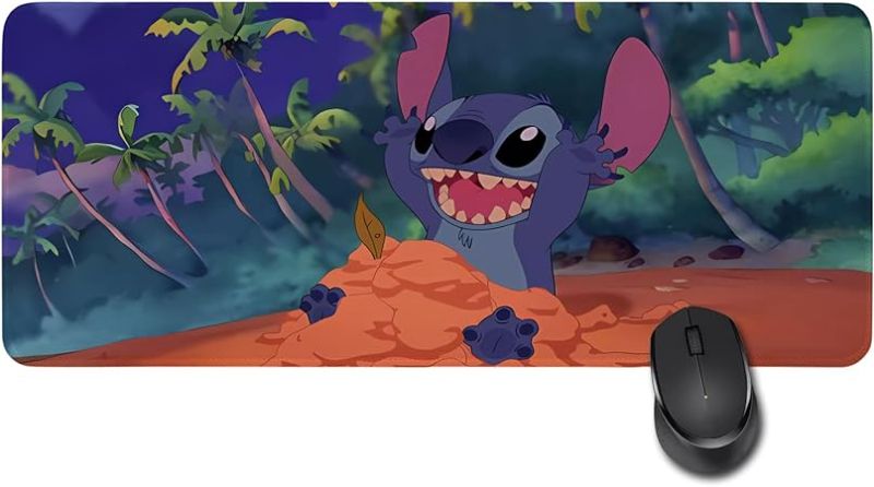 Photo 1 of Stitch Lover Gifts Mouse Pad Stitch is My Spirit Animal Mouse Pad Rectangle Mouse Pads for Computers Laptop Movies TV Lover Gift Birthday Gifts for Women Family Friends (stitch11.8x27.5inch1)