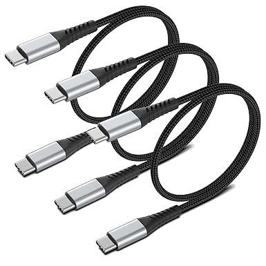 Photo 1 of 2ft USB C to USB C Cable, 3 Pack Braided USB C to C Charging Cord 60W/3A Type C to Type C Cable Fast Charging Car Charger for iPhone 15 Pro, Samsung Galaxy S23 S22, Moto LG, Google Pixel, iPad Air 4