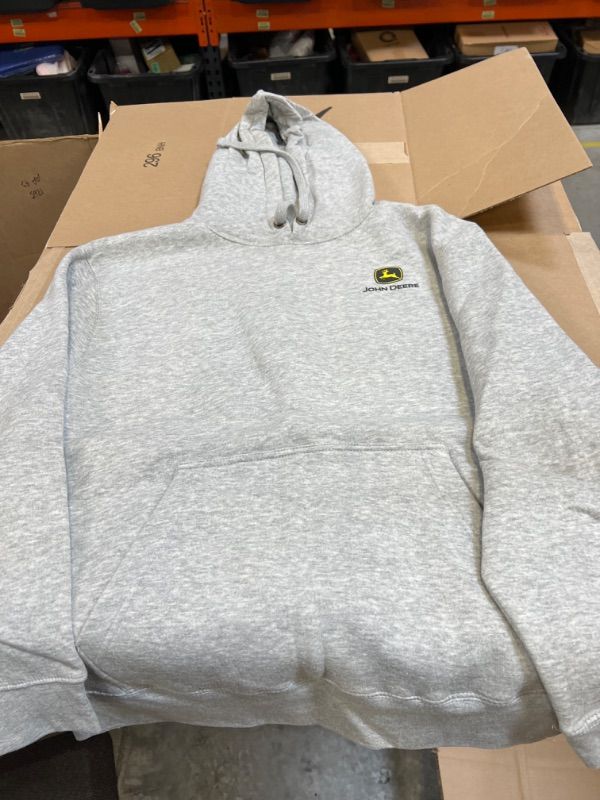 Photo 1 of John Deere grey mens hoodie sweatshirt buildOREGON  size lXarge