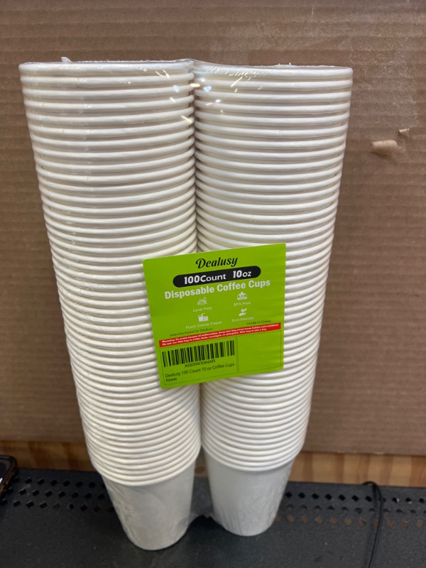 Photo 2 of 100 Count 10 oz Coffee Cups, Leak-Free Food Safe Paper Cups 10 oz, Hot Cups, Disposable Hot Coffee Cups 10oz 10 OZ 100 Count