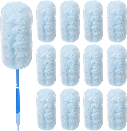 Photo 1 of  360 Degree Duster Refills Bulk Disposable Replacement Duster Refills Replacement Head for Cleaning Home, Office, Blinds, Ceiling Fans, Furniture and More(Blue, 50 Pcs)
