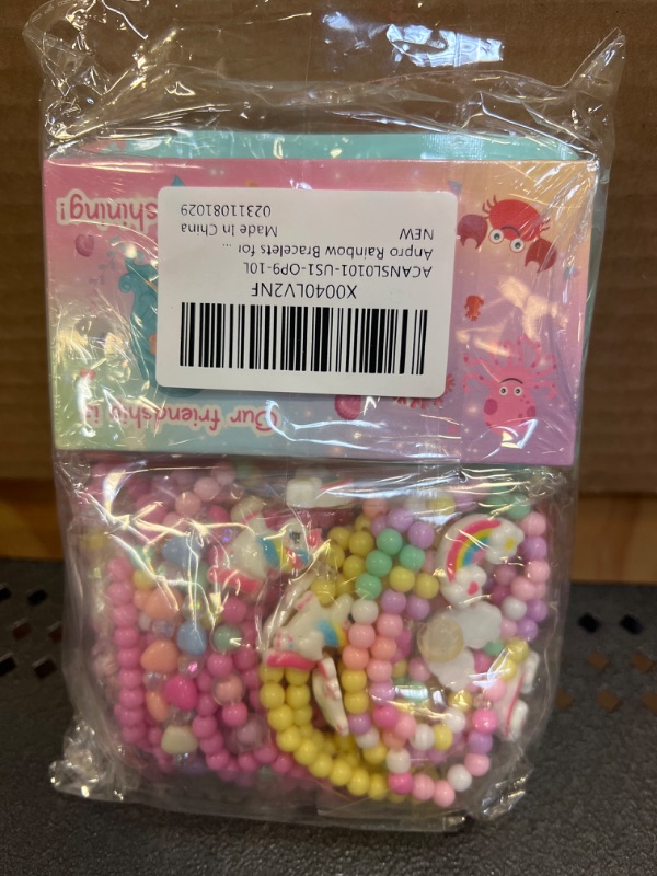 Photo 2 of Anpro 90 Pack Unicorn Cards with Friendship Bead Bracelets &Goody Bag for Classroom Prizes, Exchange Gift,Cards for Kids Notecards,Animals Postcards,Birthday Cards