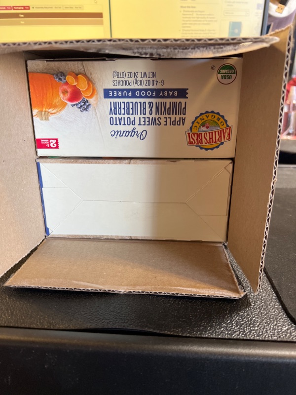 Photo 1 of (6 Pack) Earth's Best Organic Stage 2, Apple Sweet Potato Pumpkin and Blueberry Baby Food, 4 oz. Pouch  exp 04-24-2024
