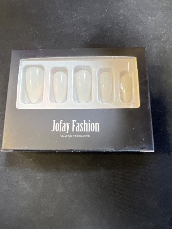 Photo 2 of White Press on Nails Short Almond, Jofay Fashion Cream White Fake Nails with Glue, Reusable & Natural Acrylic False Nails, Stick on Nails for Women Girls Gift, Soft Gel Glue on Nails Kit, 24pcs