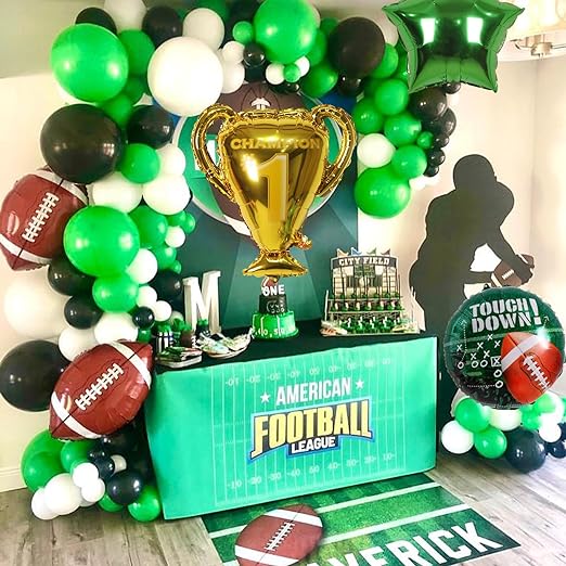 Photo 1 of 135 pcs Football Balloons Arch Garland Super Bowl Party Decoration Brown Green Black Balloons Football Party Supplies for Football Birthday Party Decorations
Brand: ANYMONYPF