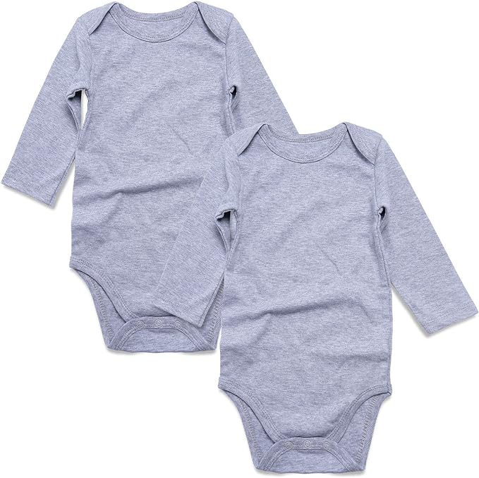 Photo 1 of DEFAHN Baby Bodysuit Solid 2-Pack Unisex Onsies Cotton Newborn Boy Girl Undershirt Outfit 18-24 Months