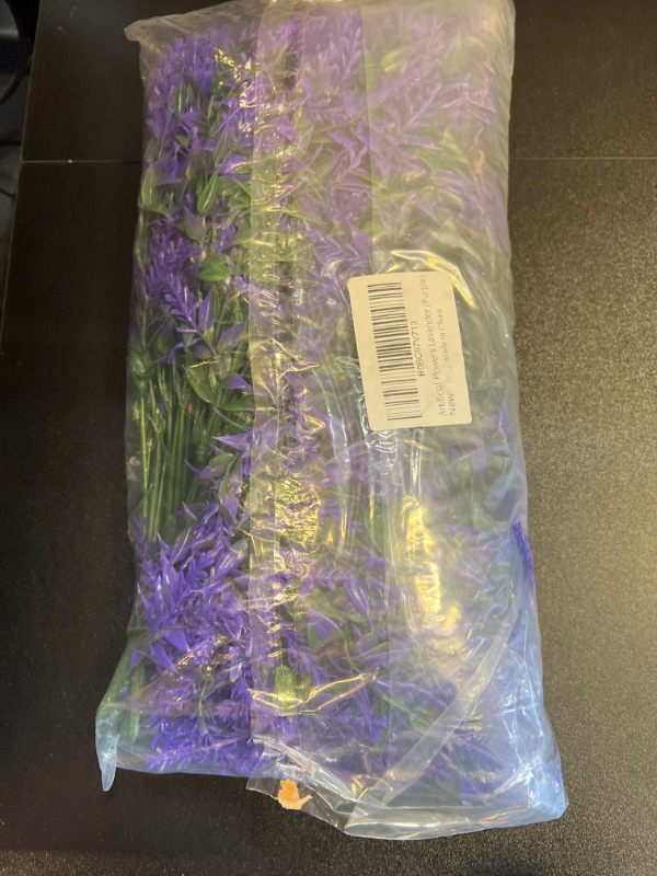 Photo 2 of 20 Bundles Artificial Lavender Flowers, Outdoor Fake Plastic Plants UV Resistant , No Fade Faux Greenery for Home Indoor Decor, Wedding Kitchen Table Centerpieces, Garden Porch Window Box, Purple