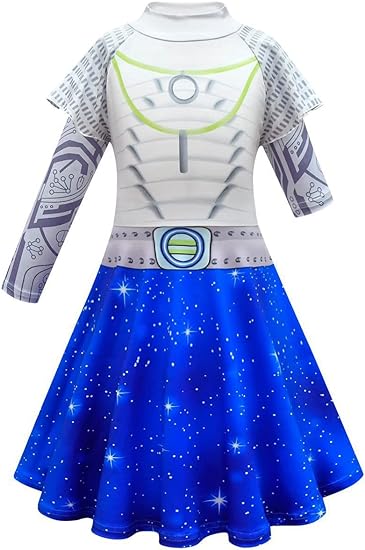 Photo 1 of 2022 Zombies Alien Costume Kids Movie Fancy Dress Up Outfits Clothes Girls Halloween Cosplay for Birthday Party  7/8  Years