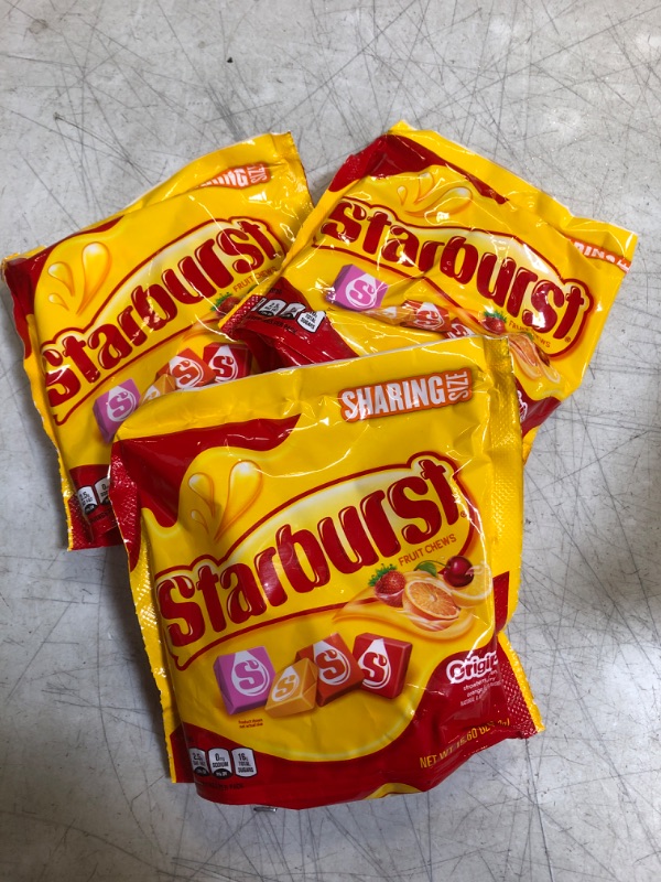 Photo 2 of STARBURST Original Fruit Chews Chewy Summer Candy Sharing Size Bag, 15.6oz ( PACK OF 3 ) (BB 05/2025)