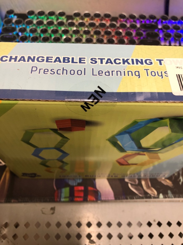 Photo 2 of FACTORY SEALED // Baby Stacking Toys for Toddlers 1-3, Sensory Montessori Toys for 1 Year Old Boy Girl, Building Blocks STEM Balance Game Preschool Learning Fine Motor Skills Toy Birthday Gifts for 2 3 4 5+ Kids Colorful