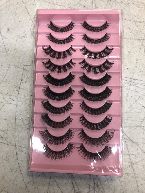 Photo 2 of Eyelashes Russian Volume Strip Lashes 5 Styles Mixed Natural, DD Curl Faux Mink Lashes Long Fluffy Soft Wispy Eye Lashes Reusable Eyelashes Extension, 10 Pairs (Whole Eyelashes)
