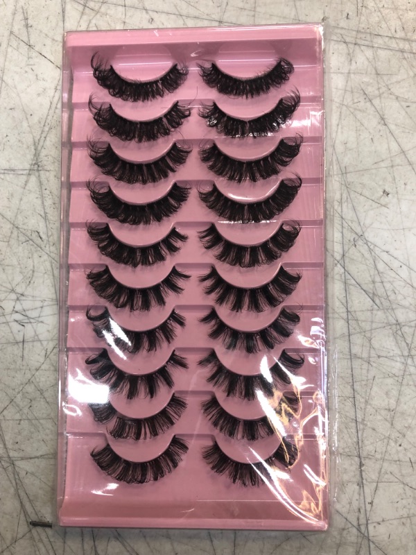 Photo 2 of Eyelashes Russian Volume Strip Lashes 5 Styles Mixed Natural, DD Curl Faux Mink Lashes Long Fluffy Soft Wispy Eye Lashes Reusable Eyelashes Extension, 10 Pairs (Segmented Lashes)
