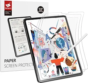 Photo 1 of BERSEM Paper Screen Protector Compatible with iPad Pro 12.9 (2022 & 2021 & 2020 & 2018 Models) Anti-Glare, Write as Paper, Matte PET Film with Easy Installation Kit- 3 PACK
