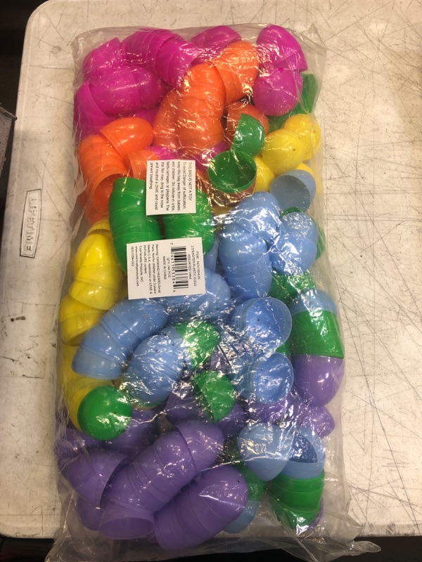 Photo 2 of 144 Pack - Assorted Colored Plastic Easter Eggs Empty in Bulk - Egg Hunt Toys