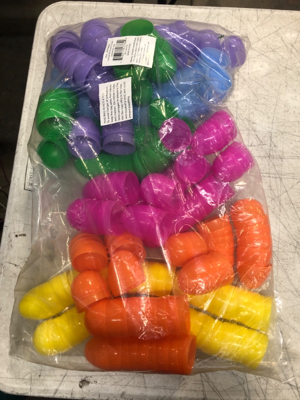 Photo 2 of 144 Pack - Assorted Colored Plastic Easter Eggs Empty in Bulk - Egg Hunt Toys