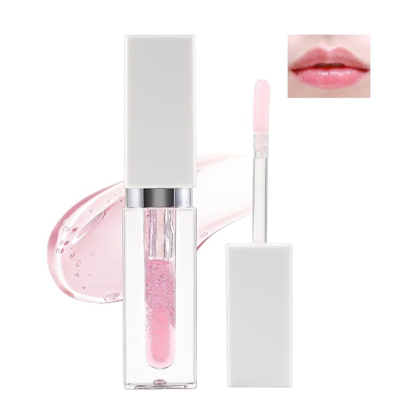 Photo 1 of Hydrating Lip Glow Oil,Plumping Lip Oil,Non-Sticky Long Lasting Lip Oil Gloss,Lip Oil Gloss Transparent Toot Tinted, Moisturizing Lip Gloss for Lip Care and Dry Lips(#CLEAR)
