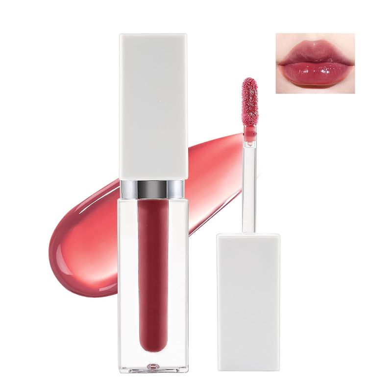 Photo 1 of Hydrating Lip Glow Oil,Plumping Lip Oil,Non-Sticky Long Lasting Lip Oil Gloss,Lip Oil Gloss Transparent Toot Tinted, Moisturizing Lip Gloss for Lip Care and Dry Lips?#Rose?
