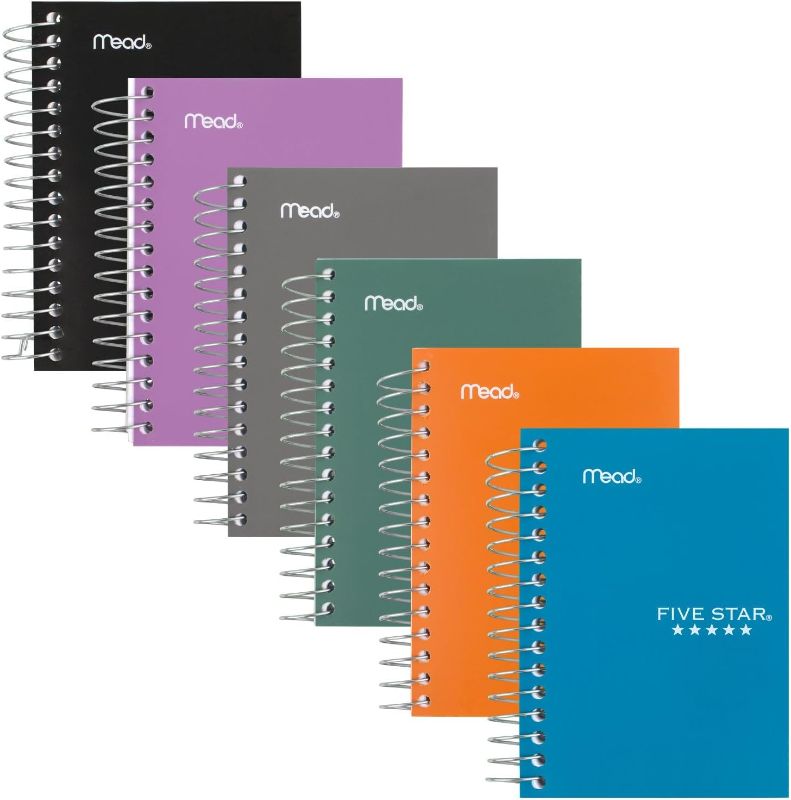 Photo 1 of 2 pack Various Colors Five Star Spiral Notebook, Fat Lil' Pocket Notebook, College Ruled Paper, 200 Sheets, 5-1/2" x 3-1/2", Assorted Colors, Color Will Vary, 1 Count (45388) (Pack of 2)
