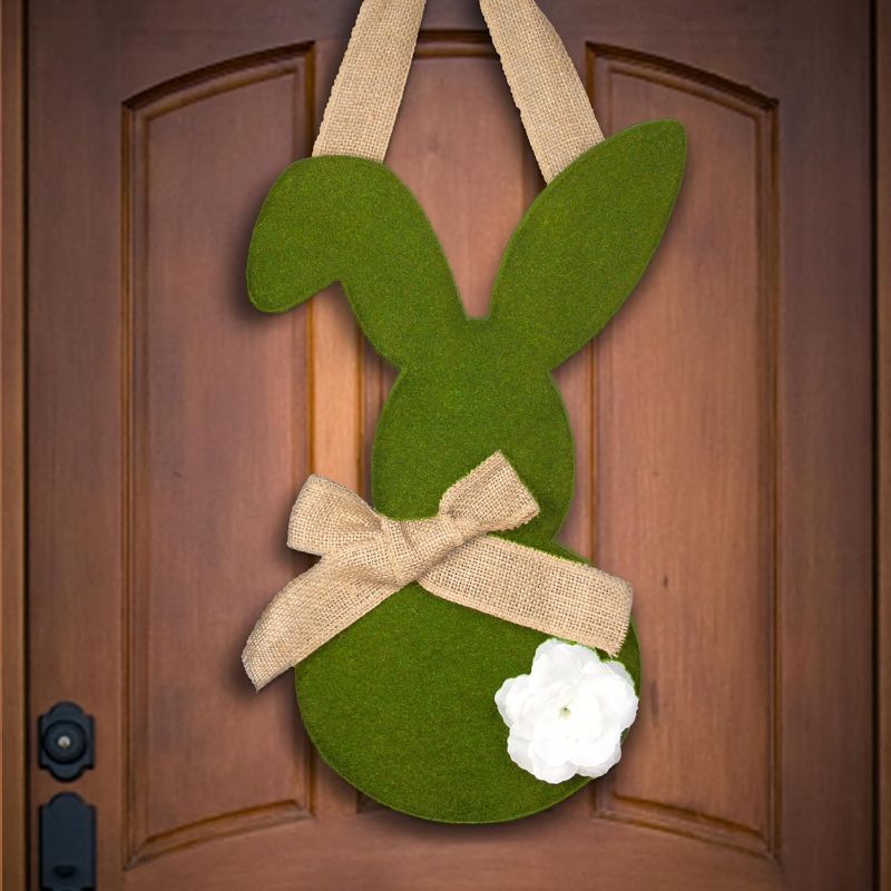 Photo 1 of 15 Inch Easter Bunny Wreaths, Easter Wreath Decoration for Front Door, Easter Hanging Decorations Indoor for Front Door Themed Party Supplies
